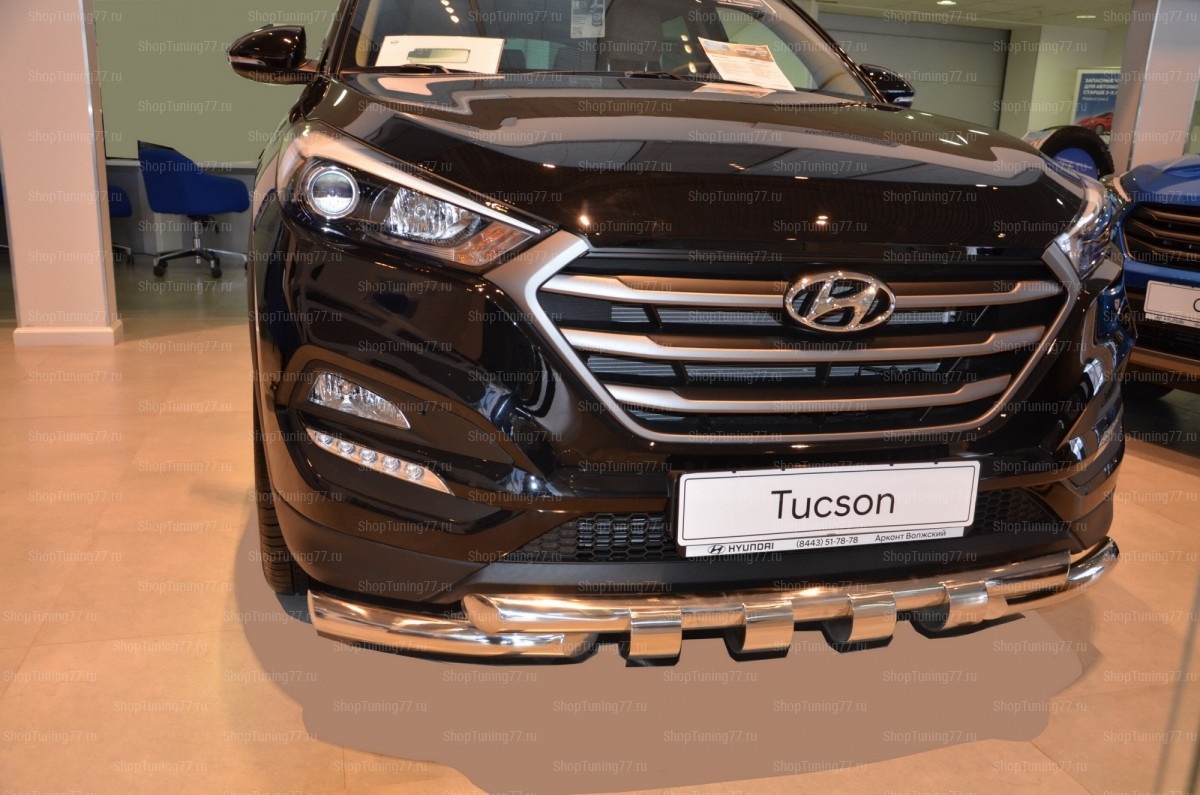 Защита переднего бампера Hyundai (хендай) TucsonG (грюндик) Style