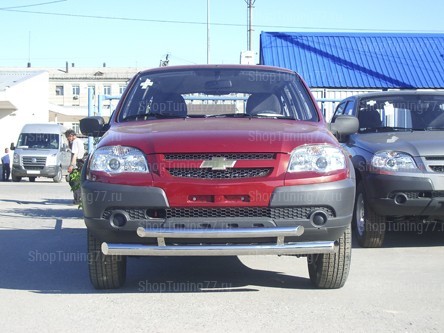 Защита переднего бампера II 60-42 мм Chevrolet (Шевроле) Niva (2009-) 