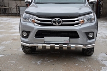 Защита переднего бампера волна Грюндик Toyota (тойота) Hilux (2015-) 