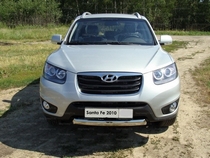 Защита передняя нижняя (овальная) 75х42 мм Hyundai (хендай) Santa Fe (санта фе) (2010-) 