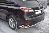 Защита заднего бампера двойная угловая большая Lexus (лексус) RX 2008-2015