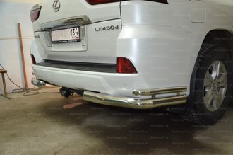 Защита заднего бампера угловая Lexus LX 450 2016