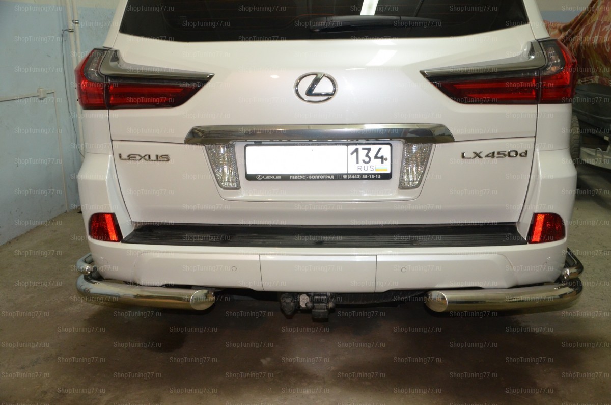 Защита заднего бампера угловая Lexus (лексус) LX 450 2016