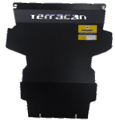Стальная защита двигателя и переднего дифференциала толщиной 2 мм Hyundai Terracan Все объемы (2001-2006)
