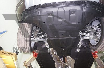 Защита картера двигателя и кпп Audi (Ауди) Q7,V-все, кроме 4.1D; 5.9D (2015-),из 2х частей (Композит 8 мм)