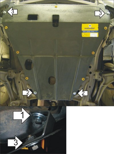 Стальная защита двигателя и КПП толщиной 2 мм Acura MDX 3.5 АКПП,  (2001-2004) ― PEARPLUS.ru