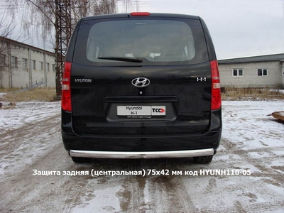 Защита задняя (центральная) 75х42 мм на Hyundai (хендай) H1 2013 по наст. ― PEARPLUS.ru