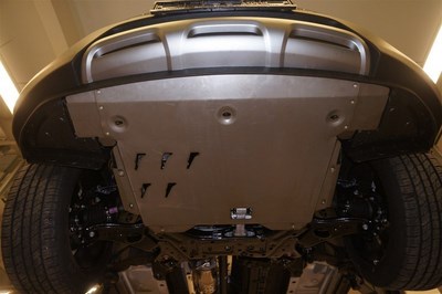 Защита картера Hyundai Santa Fe (Хёндай Санта Фе) V-все (2012-) + КПП (алюмин.)