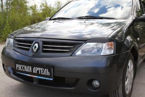 Накладки на передние фары (реснички) 2шт. Renault (рено) Logan (2004 по наст.) SKU:66754qw ― PEARPLUS.ru