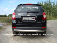 Защита задняя (центральная овал) 75х42 мм на Chevrolet (Шевроле) Captiva (каптива) 2012 по наст. ― PEARPLUS.ru
