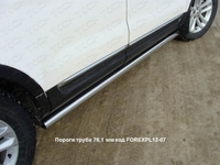 Пороги труба 76, 1 мм на Ford (Форд) Explorer 2012 по наст.