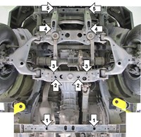 Стальная защита двигателя и КПП толщиной 3 мм Toyota (тойота) Fortuner 2.7SR5,  (2011-2014) 