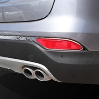 Накладки на задний бампер + накладки на противотуманные фонари (хром)  Hyundai Santa Fe (2012 по наст.)