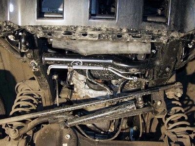 Защита рулевой тяги Nissan Patrol V-3,0D; 4,8 (2005-) с отверстием буксир. крюка