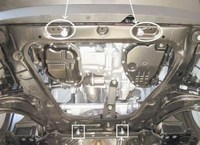 Защита картера двигателя и кпп Nissan (ниссан) Juke (жук), V-все,  (2011-) (Алюминий 4мм) 