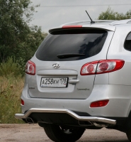 Защита задняя (нерж) Hyundai (хендай) Santa Fe (санта фе) (2010-2012) ― PEARPLUS.ru