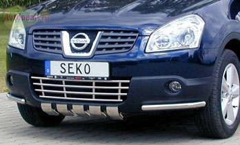 Решётка в бампер. Nissan (ниссан)  Qashqai (кашкай +2) (кашкай) (2007-2010) 
