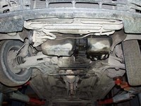 Защита картера VW Passat (Пассат) B3, В4, V-1, 8; 2, 0 (1988-1996) с пластиковым пыльником