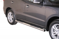    Боковые подножки  (пороги)  нерж. сталь  Hyundai  Santa Fe (2010-2012)