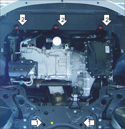 Алюминиевая защита двигателя и КПП толщиной 5 мм Ford Focus Все объемы передний,  (2004-2014)