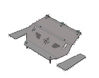 Алюминиевая защита радиатора и топливоохладителя толщиной 5 мм Mitsubishi (митсубиси) Pajero (паджеро) Все объемыIV. Австралийская сборка,  (2008-2014) 