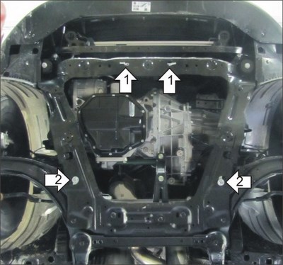 Алюминиевая защита двигателя и КПП толщиной 5 мм Nissan (ниссан) Qashqai (кашкай +2) (кашкай) Все объемы Y10,  внедорожник,  передний (2007-2014) ― PEARPLUS.ru