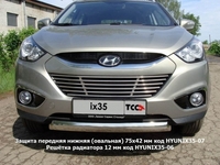 Защита передняя нижняя (овальная) 75х42 мм на Hyundai (хендай) ix35 2010 по наст.