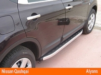 Пороги алюминиевые (Alyans) Nissan Qashqai (2007-2010)