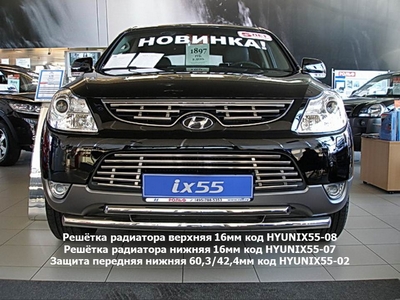 Решетка радиатора верхняя 16мм на Hyundai (хендай) Veracruze IX5 (X5)5 2008 по наст. ― PEARPLUS.ru