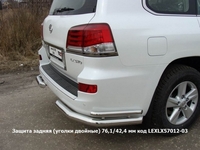 Защита задняя (уголки двойные) 76, 1/42, 4 мм на Lexus (лексус) LX5 (X5)70 2012 по наст.