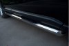 Боковые подножки-пороги труба из нержавеющей стали d76 с накладками (заглушка из нержавеющей стали под углом 45 градусов) Nissan (ниссан) X-Trail (2011 по наст.)  