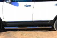 Пороги труба d76 с накладкой (заглушка из чёрного пластика) Ford Explorer (2011 по наст.)
