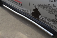 Пороги труба d63 (заглушка из чёрного пластика) Mitsubishi ASX 2013