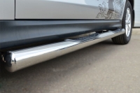 Пороги труба d76 с накладкой (заглушка в виде полушария из нержавеющей стали) Mitsubishi (митсубиси) ASX 2013 ― PEARPLUS.ru