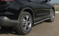 Пороги труба d63 (заглушка из чёрного пластика) Honda CR-V 2013-