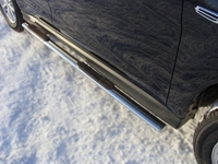 Пороги овальные с накладкой 75х42 мм на Mazda (мазда) CX 7 2010 по наст.