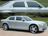 Комплект хромированных накладок на стойки дверей нерж сталь  (6шт) Chrysler 300 C (2004-2010)