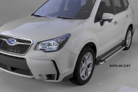 Пороги алюминиевые (Brillant) Subaru (субару) Forester (форестер) (2013-)  (серебр) ― PEARPLUS.ru