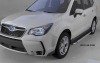 Пороги алюминиевые (Brillant) Subaru (субару) Forester (форестер) (2013-)  (черн/нерж) 