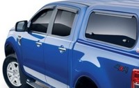 Дефлекторы боковых окон (4 шт., тёмные) Ford (Форд) Ranger (рейнджер) (2011 по наст.) 