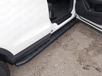 Пороги алюминиевые с пластиковой накладкой (карбон черные) 1720 мм Audi (Ауди) Q3 2011-