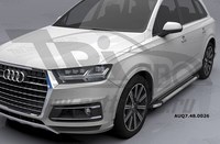 Пороги алюминиевые (Brillant) Audi (Ауди) (Ауди) Q7 (2015-)  (серебр) 