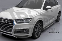 Пороги алюминиевые (Sapphire Silver) Audi (Ауди) (Ауди) Q7 (2015-) 