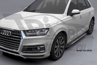 Пороги алюминиевые (Corund Silver) Audi (Ауди) (Ауди) Q7 (2015-) 