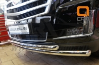 Защита переднего бампера Cadillac Ecalade (2014-) (двойная) d 76/76
