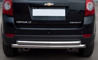 Защита заднего бампера двойная 60/60мм Chevrolet (Шевроле) Captiva (каптива) (2013 по наст.) 
