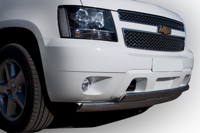 Защита переднего бампера двойная овальная 75х42мм Chevrolet (Шевроле) Tahoe (2013 по наст.) ― PEARPLUS.ru