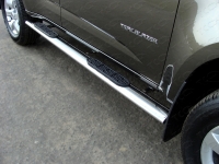 Пороги овальные с накладкой 120х60 мм на Chevrolet Trail Blazer 2013 по наст.