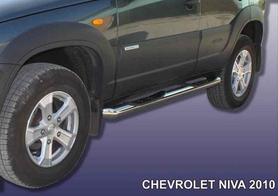 Пороги d76 с проступями Chevrolet (Шевроле) Niva (2010 по наст.) ― PEARPLUS.ru