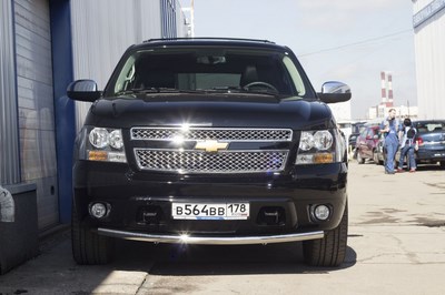 Защита переднего бампера труба d60, Chevrolet (Шевроле) Tahoe 2011- ― PEARPLUS.ru